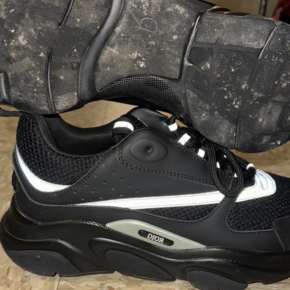 Dior Black and White Reflective Sneakers